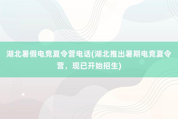 湖北暑假电竞夏令营电话(湖北推出暑期电竞夏令营，现已开始招生)